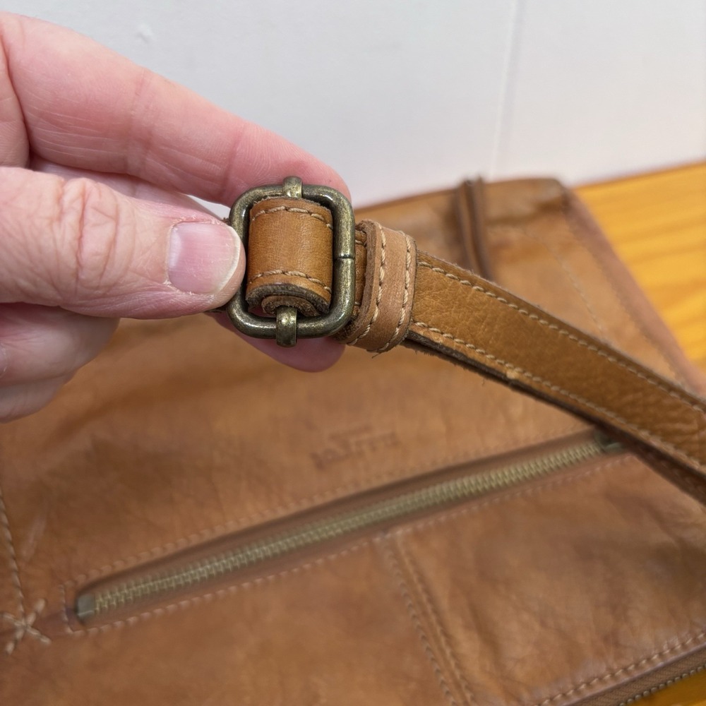 Margot Tan‎ Leather Shoulder Bag Retro Style  - READ - Picture 10 of 13